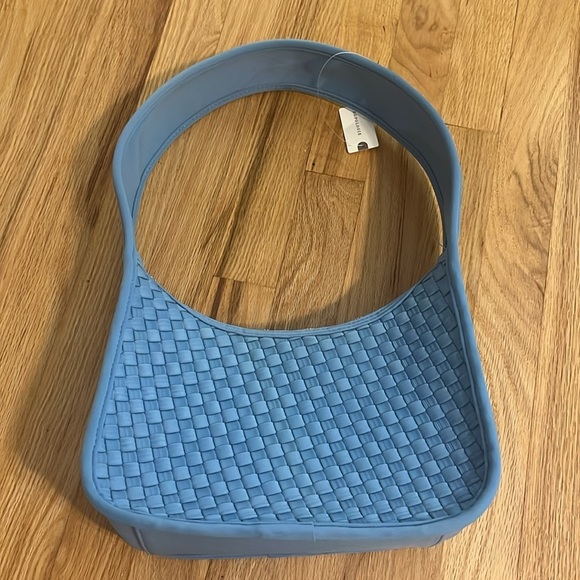 NWT Anthropologie Blue Woven Neoprene Shoulder Bag - Picture 7 of 11